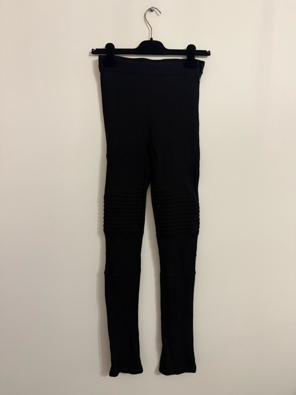 Givenchy Black Viscose Blend Moto Skinny Pants with Zippers. Fits Size 2